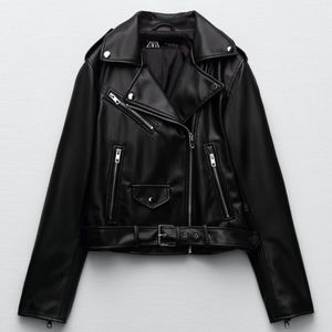 Black faux leather jacket